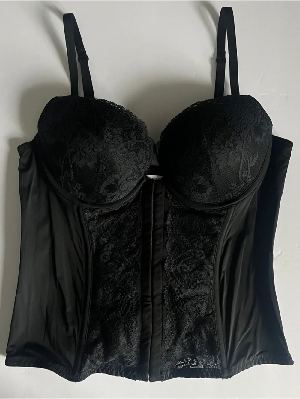 La SENZA Black Strappy Teddy / Blue Chemise / Black Lace Corset Size Medium Lot - Picture 12 of 16